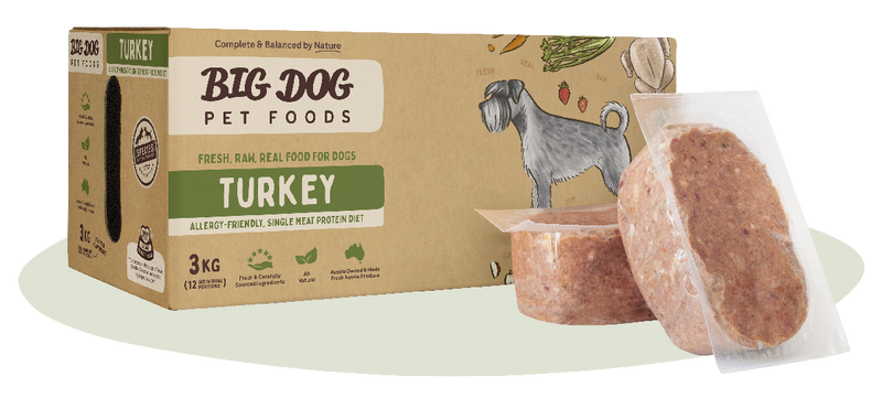BIG DOG Turkey Low Allergy, Single Protein Raw Diet