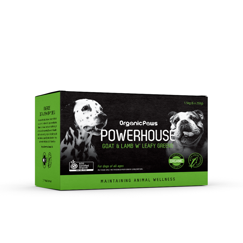 OrganicPaws Powerhouse Goat & Lamb with Leafy Greens 1.5kg